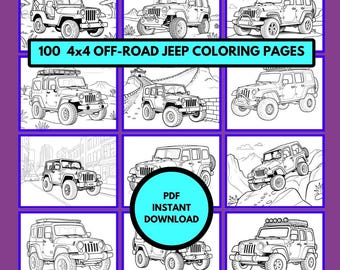 Jeep Coloring Book: 100 Off-Road Adventure Pages (Digital PDF Download)
