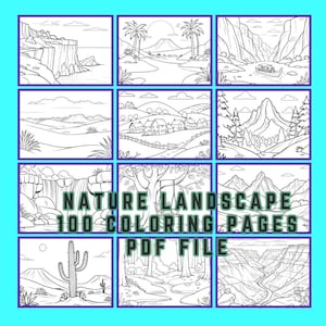 Nature Landscape Coloring Pages – 100 Printable Designs (PDF)