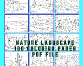Kleurplaten natuurlandschap – 100 afdrukbare ontwerpen (pdf)