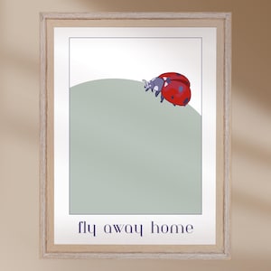 Ladybug Wall Art Whimsical Nature Insect Poster Cute Bug Artwork for Kids Room or Nursery Digital Download Printable Decor 1 Print
