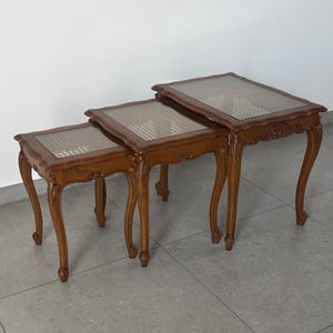 Set of 3 Vintage Coffee Tables Louis XV Style / Vintage French Side Tables / Baroque Style Side Tables / Home Decor