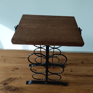 Vintage Wrought Iron Wine Rack / Black Metal Wine Holder / French Country Decor / Holds 6 Bottles / Rustic Kitchen or Bar Decor