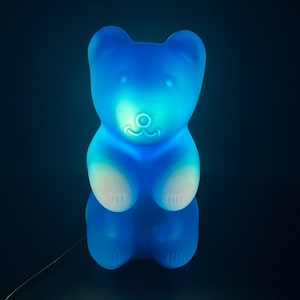 Vintage Gummy Bear Night Light  / 1990s Retro German Lamp / Blue Bear Lamp / Home Decor / Collectible Bear Lamp