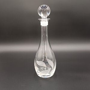 Vintage Glaskaraffe mit Blumenmuster / Vintage Bar / Likör Cafe / Wasserkaraffe / Sammlerflaschen / Geschenk für Ihn