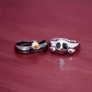 Black and White Anime Cosplay Rings, Adjustable Jewelry, Men Women Ring, Anime Lover Gift, Merch, Accessories, Gift