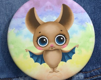 Baby Bat Pride Pin | LGBTQ+ Rainbow Button
