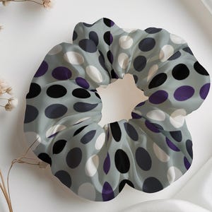 Polka Dot Scrunchie: Asexual Pride Recycled Hair Tie