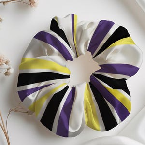 Nonbinary Pride Flag Scrunchie: Recycled Eco-Fabric Hair Tie
