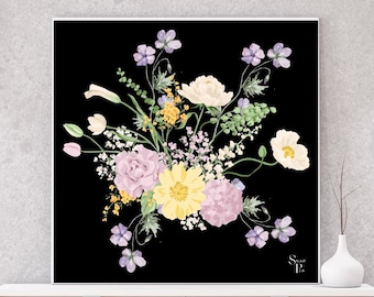 Impresión floral de orgullo sutil LGBTQ: póster artístico de jardín queer de espacio seguro