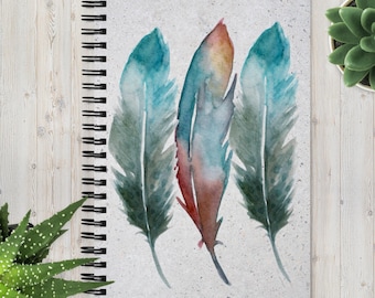 Tres Plumas: Cuaderno de Agradecimiento de Viajeros de Arte Indígena, Diario de Estilo Boho para el Autocuidado