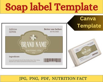Editable Soap Label Template, Custom Canva Design (Digital Download)