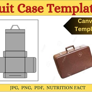 Plantilla de maleta/Mini caja de equipaje DIY/Caja de recuerdo de maleta SVG/Caja de regalo de viaje/Caja de papel artesanal editable/Plantilla de caja de maletín/Caja de regalo