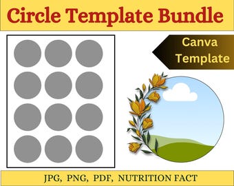 Circle SVG-sjabloonbundel: afdrukbare labels en stickers (digitale download)