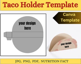 DIY Taco Holder Template: SVG, Cricut & Laser Cut File, Canva Editable
