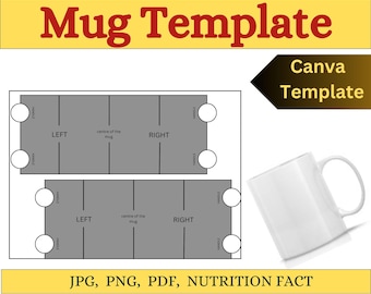 Mug Template| Sublimation Mug Template| Mug Full Wrap SVG| 11oz & 15oz Mug Template| DIY Mug Wrap|  Mug Full Wrap Template| Mug Template Svg