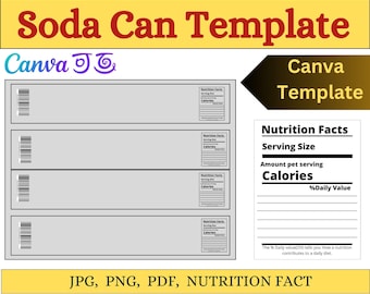 Editable Soda Can Label Template: Custom Party Favor (Digital Download)