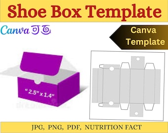 Mini Shoe Box Template: DIY Favor Box, Canva & Cricut (Instant Download)