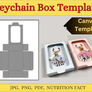 Schlüsselbund Box Vorlage SVG, Geschenkbox für Schlüsselbund, druckbare Box Vorlage, DIY Schlüsselbund Verpackung, Cricut Box Vorlage, Canva bearbeitbar,