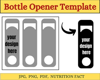 Sublimation Bottle Opener Template | DIY Bar Tool (png, jpg, pdf)