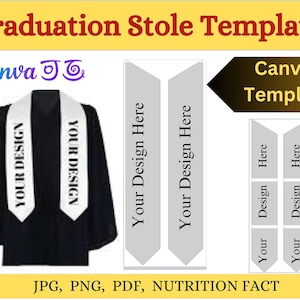Graduation Stole Template | DIY Stole SVG | Printable Graduation Sash | Custom Stole Design | Cricut & Silhouette Cut File| Printable Stole.