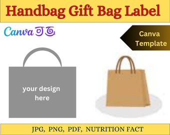 Handbag Gift Box Template| Purse Box SVG| Party Favor Box| DIY Treat Box| Cricut Purse Box| Editable Canva Gift Bag Template| party favors.