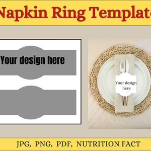 Napkin Ring Template | Printable Table Decor | SVG, PDF, Cricut, Silhouette | Wedding, Party, Holiday Dinner Decoration