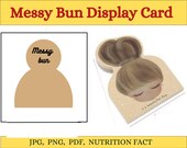 Messy Bun Scrunchie Display Card Template: Printable Hair Tie Holder (Digital Download)