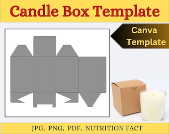 Candle Box Template SVG: DIY Packaging, Editable Canva Design (Digital Download)