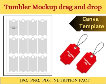 20oz Tumbler Mockup | Canva & Photoshop, Drag and Drop (Digital Download)