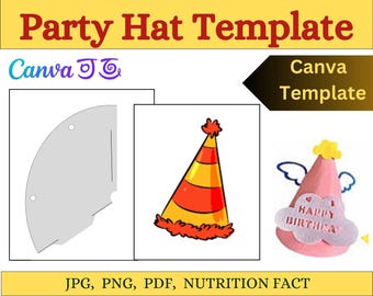 DIY Party Cone Hat Template: Editable Printable SVG (Instant Download)