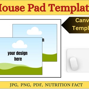 Mouse Pad Template, Sublimation Mousepad Template, Canva Editable Mouse Pad Design, Round & Rectangle PNG SVG, DIY Custom Mousepad,Mouse Pad