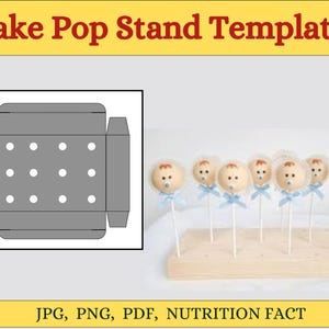 Cake Pop Stand Template SVG, DIY Cake Pop Holder, Printable Dessert Display, Party Treat Stand, Cricut Cake Pop Display Template, instant.