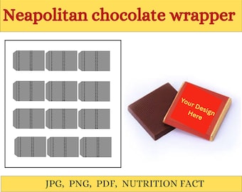 Editable Neapolitan Chocolate Wrapper Template | Canva Printable (PDF)