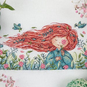 Kit de punto de cruz contado Viento del Sur: Bordado hecho a mano PANNA