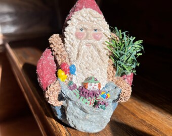 Vintage Blesnickel Santa and lucky nickel -- German folklore