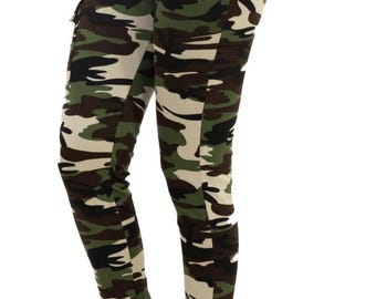 Leggings de camuflaje de cintura alta para mujer, pantalones de yoga elásticos de camuflaje con bolsillos, ropa deportiva para uso diario.