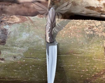 Handmade Chef Knife, Scandi Grind, Vengai Wood Handle