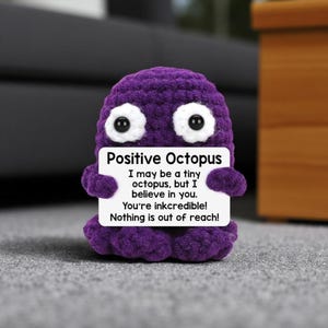 Emotional Support Crochet Octopus Doll, Handmade Octopus Amigurumi Desktop Ornament, Coworker Appreciation Gift, Gifts for Mom