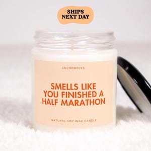 Half Marathon Candle, Marathon Gift Ideas, Finished A Half Marathon, First Marathon Gifts, Gift for Runner Gifts, Athlete Gifts
