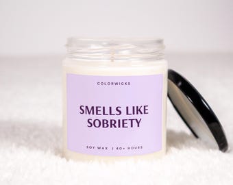 Sobriety Candle, Sober Anniversary Gift, Gift for Sober Birthday, Sobriety Gifts
