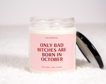 October Birthday Candle, Funny Birthday Gifts, Woman Birthday Present, BFF Birthday, Scorpio Libra Zodiac