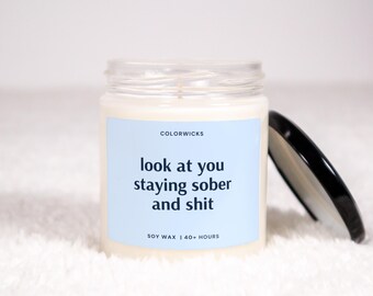Sobriety Candle, Sober Anniversary, Sober Birthday Gift, Sober Celebration