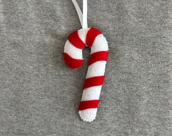 Candy Cane Christmas Ornament in Felt Holiday Home Decor