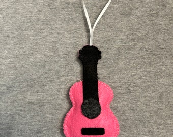 Taylor Swift Pink Guitar Christmas Ornament in Brown Felt Holiday Home Decor Swifty Eras Tour