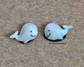 Felt Whale Ponytail Holders