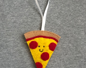 Pizza Christmas Ornament in Felt Holiday Home Decor