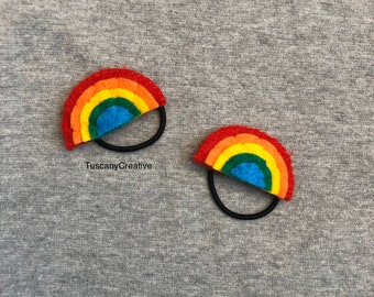 Hair Accessories Rainbow Ponytail Holders in Felt