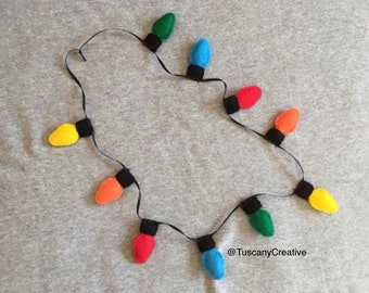 Christmas Lights Necklace in Felt