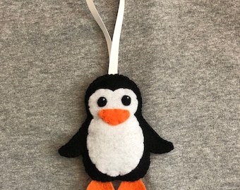 Penguin Christmas Ornament Home Decor for the Holidays in Felt