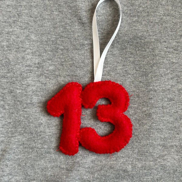 Taylor Swift Number Thirteen Christmas Ornament in Felt